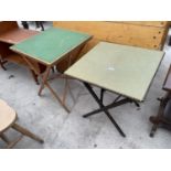 TWO FOLDING CARD TABLES