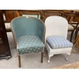 TWO LLOYD LOOM STYLE BEDROOM CHAIRS