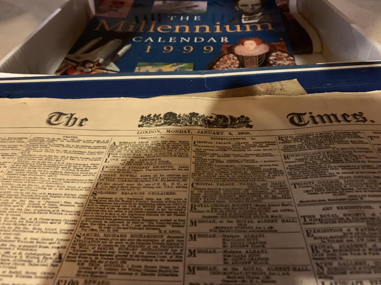 A BOXED ASSORTMENT OF BROADSHEET NEWSPAPERS SPANNING ONE HUNDRED YEARS TO ALSO INCLUDE THE 1999 - Image 2 of 3