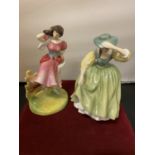 TWO ROYAL DOULTON FIGURINES TO INCLUDE SUMMER HN2086 RH AND BUTTERCUP HN 2309