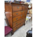 A HUGE GEORGE III OAK CHEST OF DRAWERS, TWO SHORT DRAWERS OVER FOUR LONG DRAWERS, 149x123CM