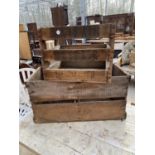 A VINTAGE MAYFAIR WOODEN CRATE AND A FURTHER NAMED WOODEN CRATE