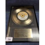 A FRAMED LIMITED EDITION GOLD DISC 1/1 'NIGHTS IN WHITE SATIN' BY THE MOODY BLUES