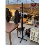 A BOXED STEEL COAT STAND
