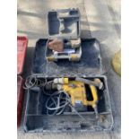 A DEWALT ELECTRIC BREAKER DRILL AND A FURTHER RYOBI ORBITAL SANDER