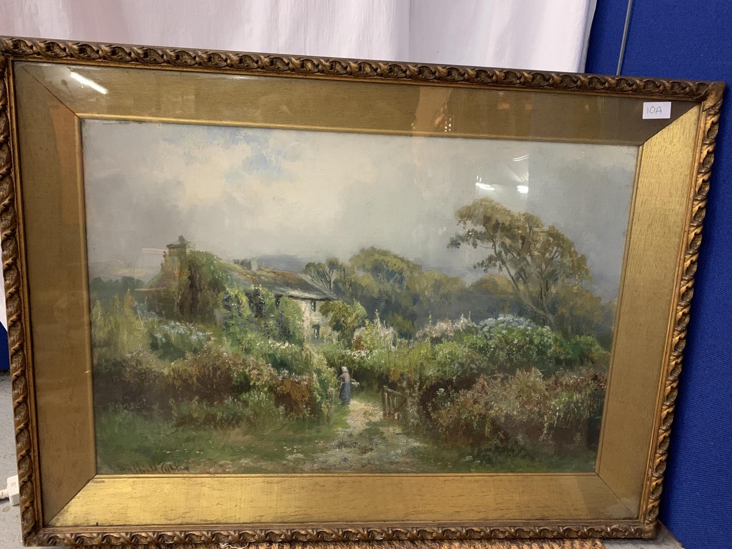 A LARGE GILT FRAMED OIL PAINTING SIGNED BY THE RENOWNED ARTIST HENRY HADFIELD CUBLEY (1858 - 1934)