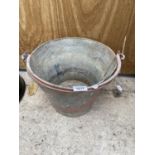 A VINTAGE METAL FIRE BUCKET