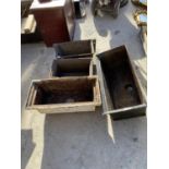 FOUR CAST IRON RAINWATER GUTTER HOPPERS