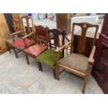 FIVE VARIOUS DINING CHAIRS