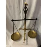 A PAIR OF VINTAGE BRASS BALANCE SCALES