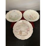 THREE ROYAL DOULTON COLLECTORS PLATES DEPICTING SCENES FROM THE WIND IN THE WILLOWS BY CHRISTINA