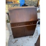 A RETRO TEAK BUREAU, 30" WIDE