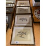 A SET OF FOUR SMALL FRAMED PRINTS DEPICTING DOGS BY CECIL ALDIN