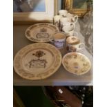 AN ASSORTMENT OF COMMEMORATIVE PLATES AND CUPS TO INCLUDE 'AYNSLEY' EXAMPLES