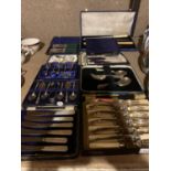 EIGHT BOXED SETS OF SILVER PLATE FLATWARE