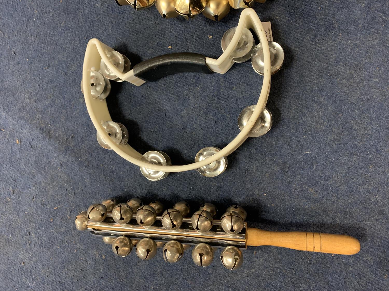 A HALF MOON TAMBOURINE AND TWO SLEIGH BELLS - Image 2 of 3