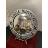 A CHROME LOUIS VUITTON DRESSING TABLE MIRROR D: 25CM