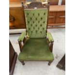 A LATE VICTORIAN EASY CHAIR