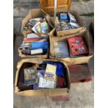 A LARGE QUANTITY OF BOOKS TO INCLUDE AN ATLAS AND DICTIONARIES ETC