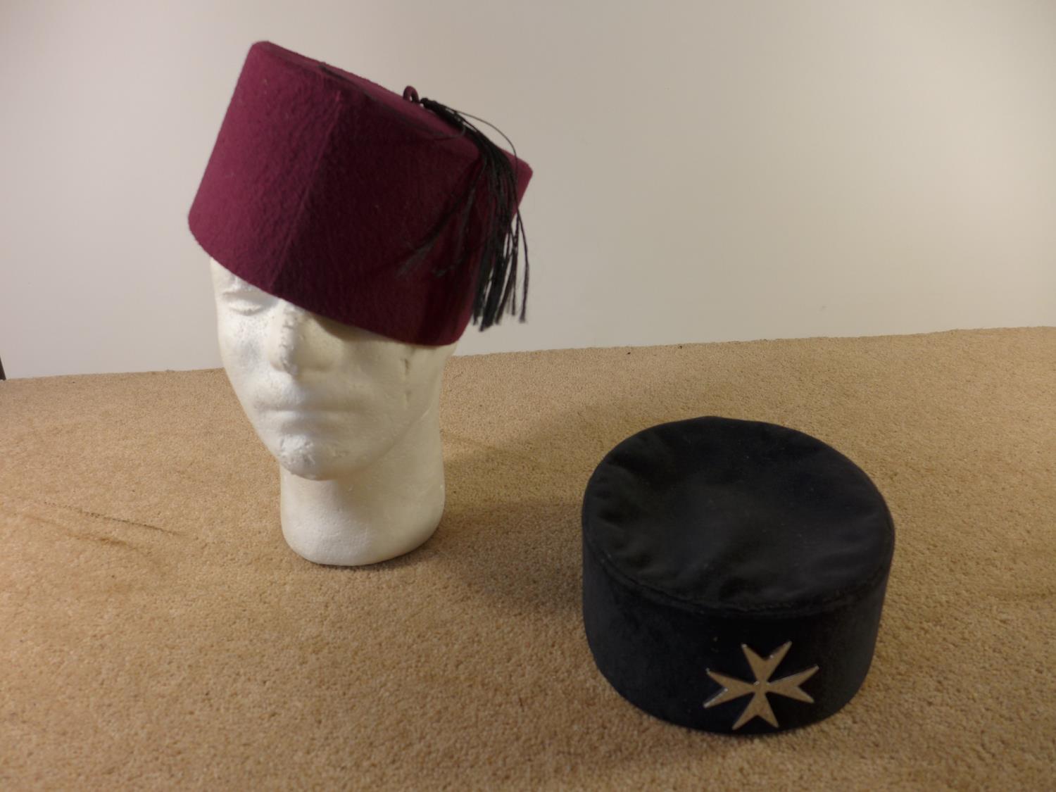 A FEZ AND A MASONIC HAT