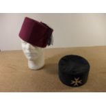 A FEZ AND A MASONIC HAT