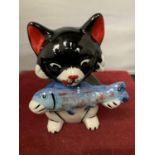 A LORNA BAILEY VASE CAT PIKEY SIGNED