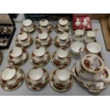 A 44 PIECE COLLECTION OF ROYAL DOULTON 'OLD COUNTRY ROSES' TO INCLUDE TWELVE TRIOS A TEAPOT AND