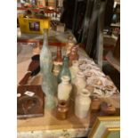 AN ASSORTMENT OF ITEMS TO INCLUDE TILES, STONEWARE BOTTLES, ETC
