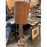 A STUDIO POTTERY CERAMIC TOTEM STYLE FLOOR LAMP BELIEVED TO BE A BERNARD ROOKE EXAMPLE -