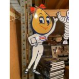 A METAL CUT OUT 'ESSO GIRL' SIGN