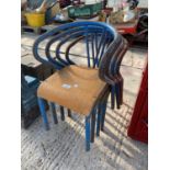 FOUR VINTAGE STACKABLE CHILDRENS CHAIRS