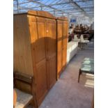 TWO MODERN PINE TWO DOOR WARDROBES, 38" WIDE EACH