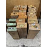 A COLLECTION OF 17 VINTAGE HABERDASHERY DRAWERS AND A FURTHER 3 DRAWERS