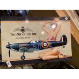 A METAL 'RAF SPITFIRE MK IA' SIGN