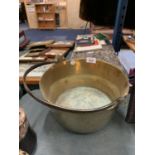 A VINTAGE BRASS JAM PAN