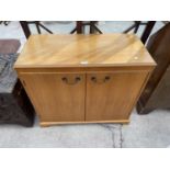 A MODERN OAK OFFICE SIDE CABINET, 36" WIDE