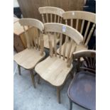 A SET OF FOUR VICTORIAN STYLE KITCHEN CHAIRS