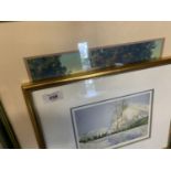 THREE FRAMED PICTURES TO INCLUDE GILT FRAMED 'MOUNT RUNDLE IN WINTER' BY W.J PHILLIPS