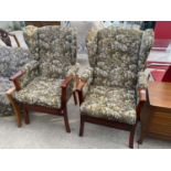 A PAIR OF LEWIS FURNITURE 'LICHFIELD' WINGED ORTHOPAEDIC CHAIRS