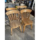 FOUR VICTORIAN STYLE KITCHEN CHAIRS (ONE CARVER)