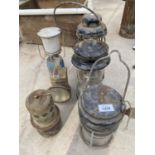 AN ASSORTMENT OF VINTAGE OIL AND GAS LAMPS