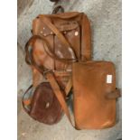 THREE VINTAGE LEATHER SATCHELS