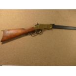 A DENIX REPLICA NON FIRING HENRY RIFLE, WITH ORIGINAL BOX