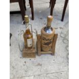 TWO PUB ITEMS TO INCLUDE A DEBOWA VODKA BOTTLE AND A CALVADOS BOTTLE