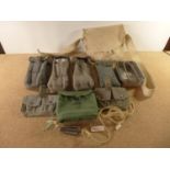 A COLLECTION OF BRITISH WORLD WAR II AND LATER WEBBING, MESS TINS, NATO FORCES PENKNIFE ETC