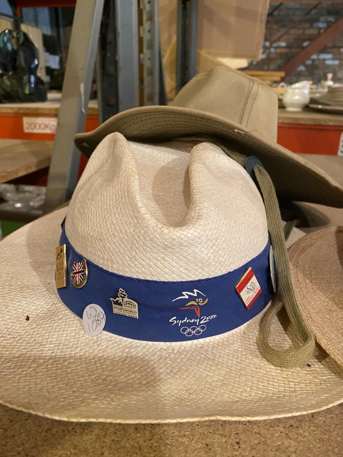 FOUR VARIOUS GENTLEMEN'S HATS TO INCLUDE A BOWLER AND A PANAMA DATING FROM THE SYDNEY OLYMPIC - Image 4 of 4