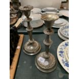 PAIR OF SILVER PLATED CANDLESTICKS