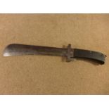 A WORLD WAR II BRITISH FOLDING MACHETE/FIGHTING KNIFE BY A.H. BISBY OF SHEFFIELD, 25CM BLADE DATED