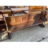 A VICTORIAN PITCH PINE PEW, 71" WIDE