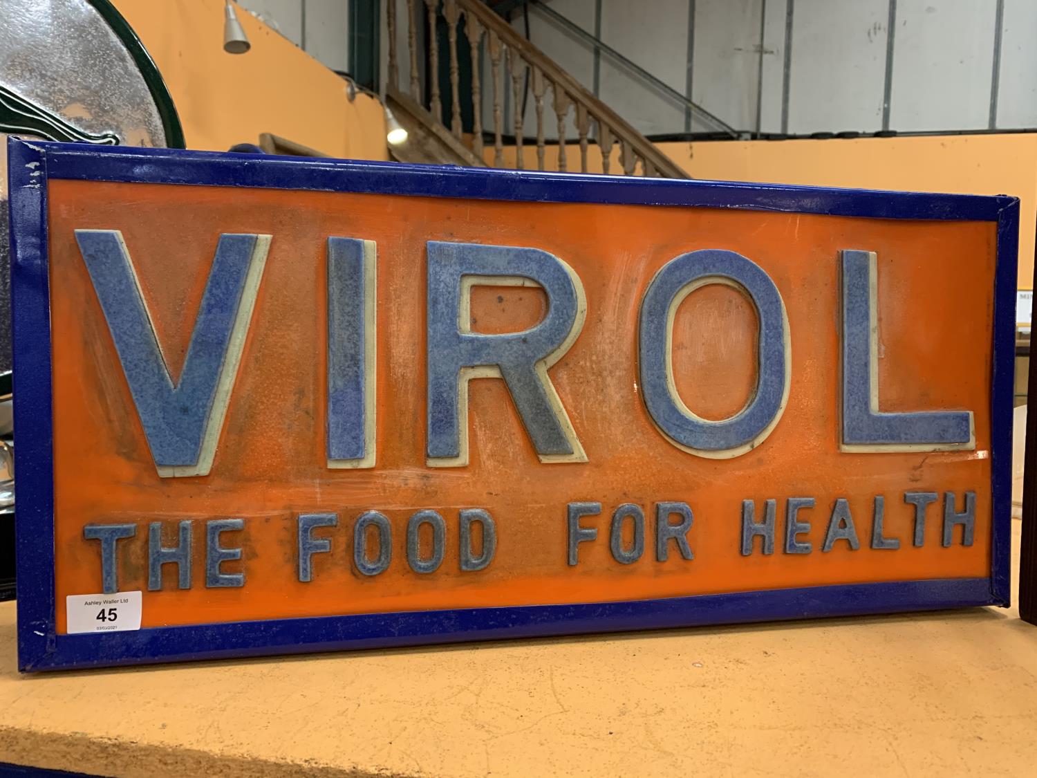 AN ILLUMINATED 'VIROL - THE FOOD FOR HEALTH' SIGN